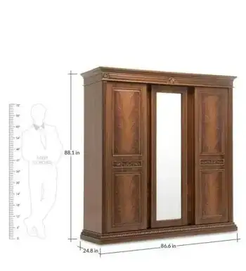 Lemari Pakaian 3 Pintu Kayu Jati